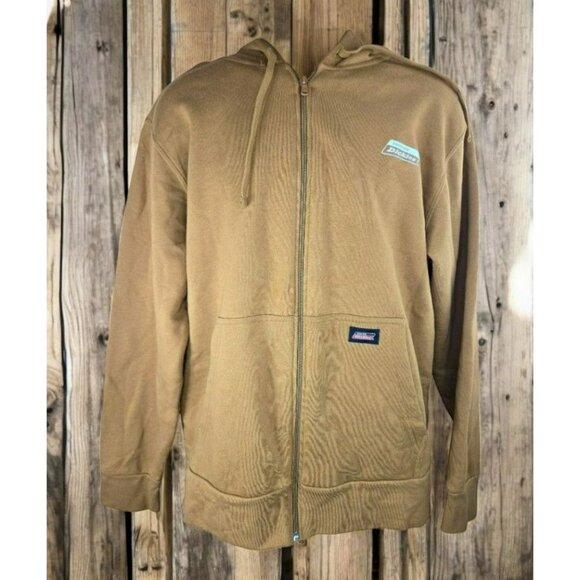 Dickies Mens Tan Full-Zip Hoodie Medium - Picture 1 of 6